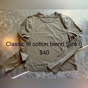 Classic fit long sleeve tee, size 0